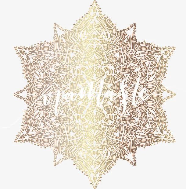 棕色曼陀罗花纹免抠