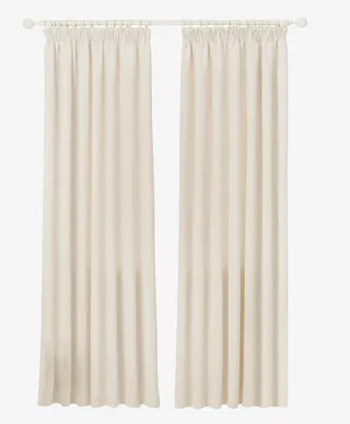 米黄色的窗帘实物免抠