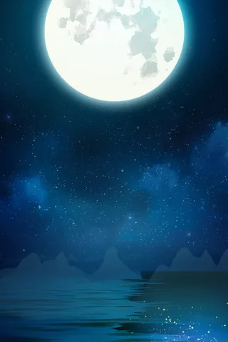 简约中秋节夜晚星空广告高清