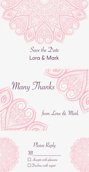 粉色浪漫结婚请帖花纹背景