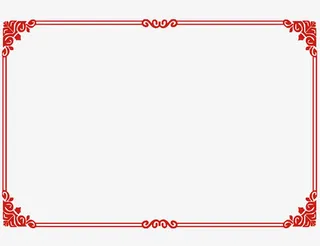 中国红花边横条边框免抠