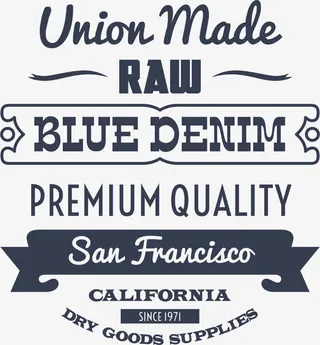 牛仔服饰标签矢量素材免抠