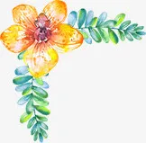 卡通黄色花朵绿叶元素免抠