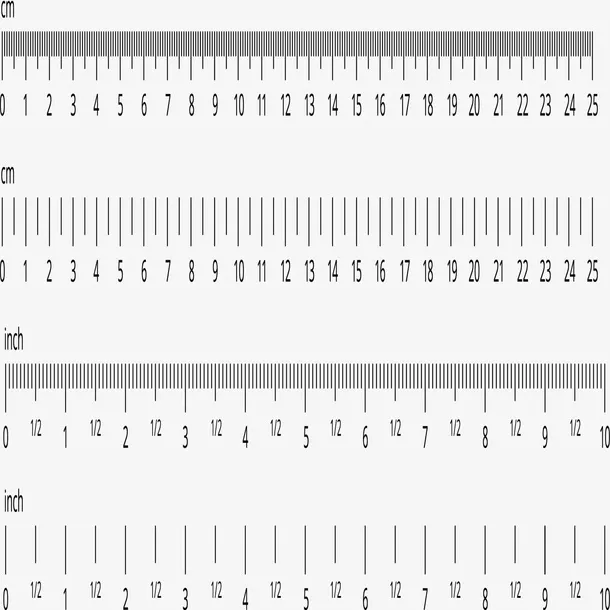 英制和公制厘米标尺免抠