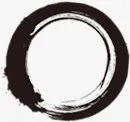中国风毛笔圈圈装饰免抠