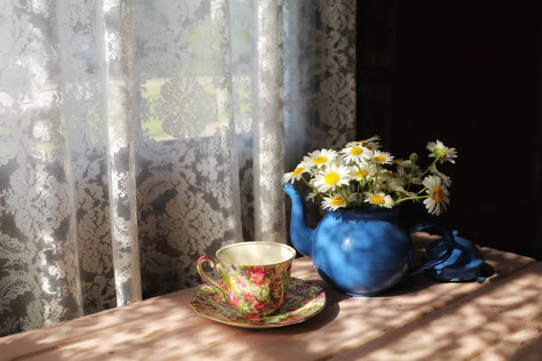 杯子花朵静物摆拍免抠