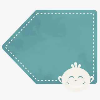 卡通图案蓝色淘宝标签矢量免扣图免抠