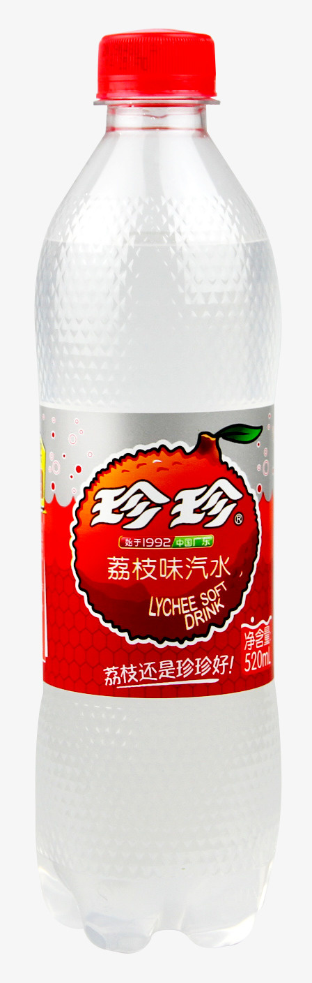 珍珍荔枝果味饮料520ml免抠