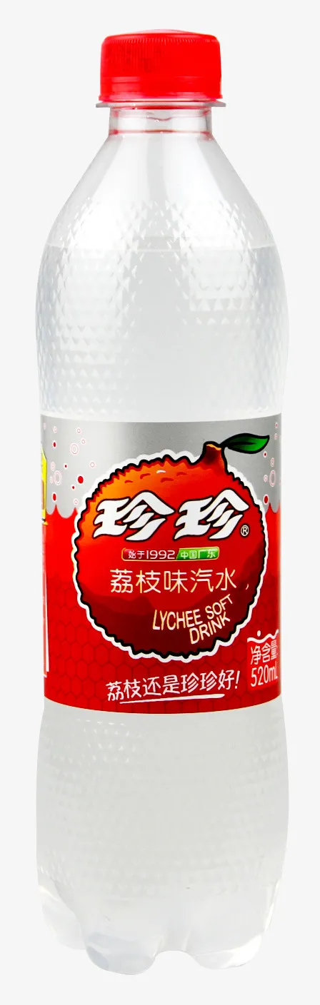 珍珍荔枝果味饮料520ml免抠