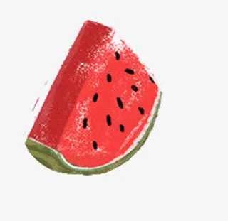 手绘水彩西瓜免抠