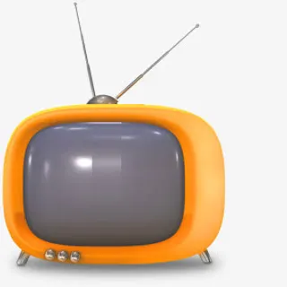 卡通黄色电视机免抠