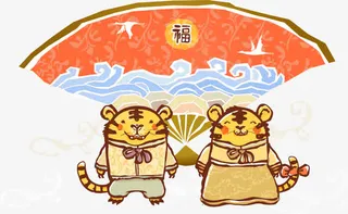 矢量在中国风老虎免抠