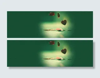 清新绿色爱心海报背景