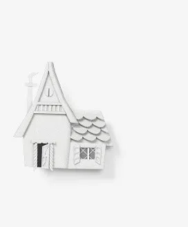 白色冬日雪景房屋免抠