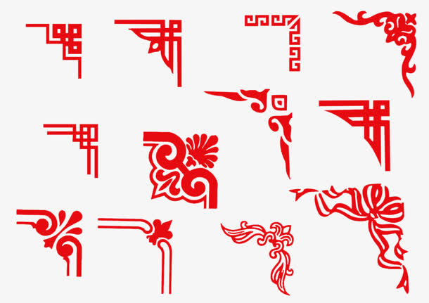 花纹  复古 边框 中国风 过年png免抠