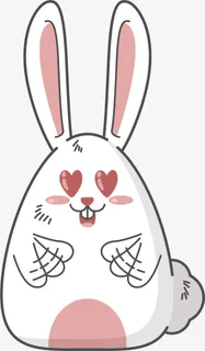 陷入爱情的小白兔免抠手绘/卡通卡通元素