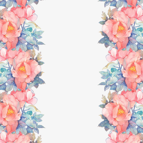 植物花卉海报边框设计免抠