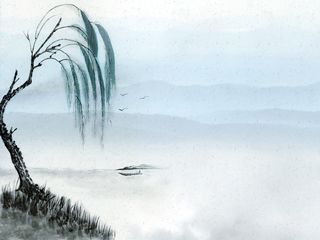 清新简约禅意装饰画海报背景psd高清