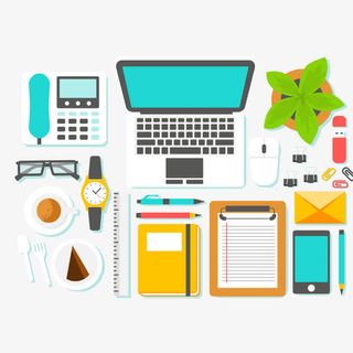 卡通办公环境插画免抠