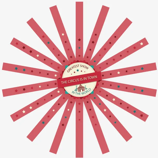 复古红色马戏团海报矢量素材免抠