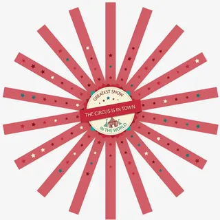 复古红色马戏团海报矢量素材免抠