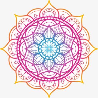 复古花纹线条装饰图案免抠