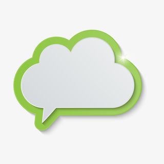 卡通绿色边框云朵文案背景