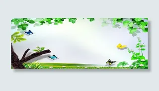 蝴蝶春天绿色背景