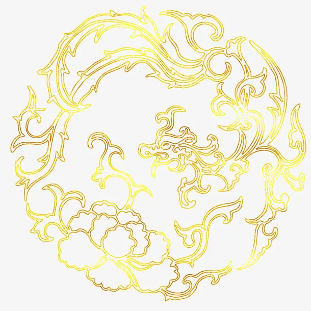 中国传统图案浮雕花烫金花纹免抠免抠