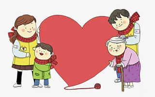 孝敬老人爱心围巾免抠