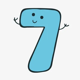 矢量图数字七卡通免抠字体元素 矢量图数字七卡通免抠字体元素