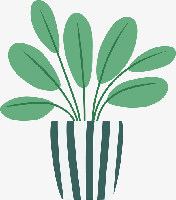 卡通扁平绿植花卉免抠png装饰免抠