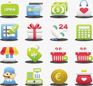 彩色图标标签免抠