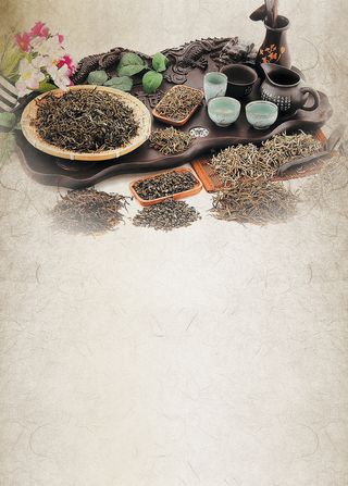 中式复古大气中药材药店海报背景素材高清