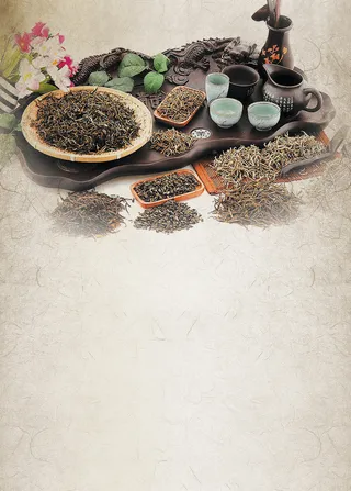 中式复古大气中药材药店海报背景素材高清