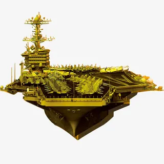 黄色三角形壮观辽宁舰免抠