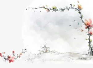 手绘素描鲜花免抠