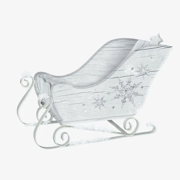 白色雪橇交通工具免抠