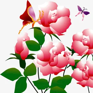 大红牡丹花免抠