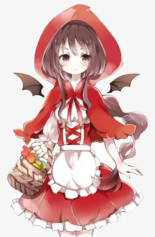 红色可爱天使少女免抠