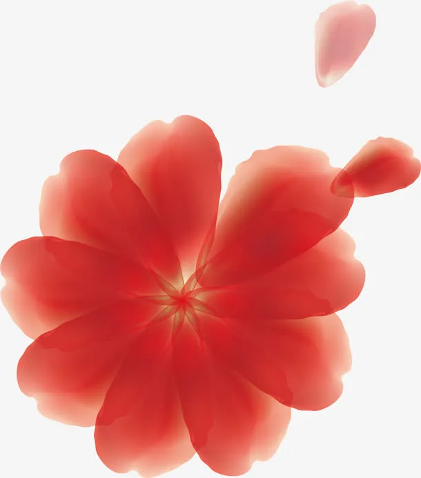 红色花朵矢量免抠