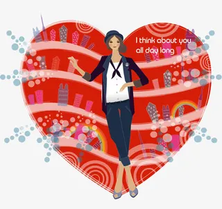 爱心里的时尚女孩免抠