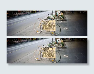 马路自行车欧式街景banner