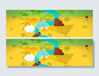 连接荒漠和绿洲的小溪背景图高清