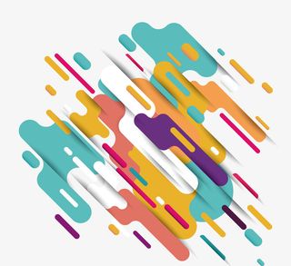 抽象几何马卡龙配色边框免抠