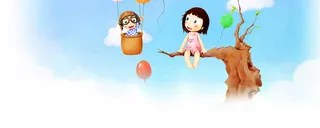 手绘女孩背景高清