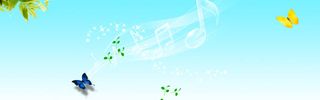 清爽音符蝴蝶海报背景