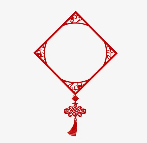 福字结边框挂饰免抠