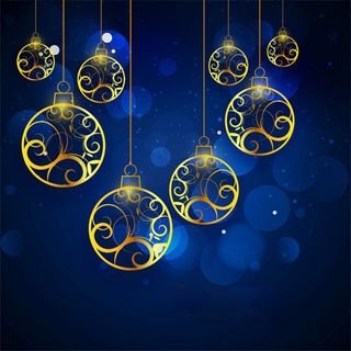 圣诞节深蓝色夜空金属礼物背景图高清