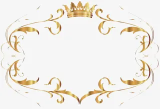 金色文字框免抠